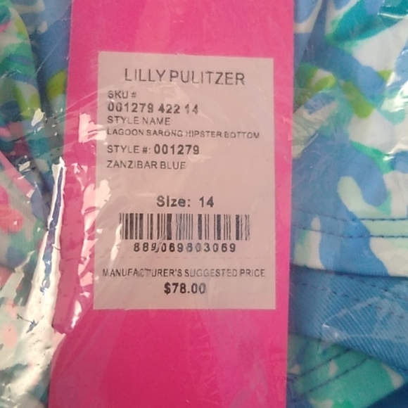 Lilly Pulitzer Lagoon Sarong Hipster Bottom, Zanzibar Blue, 14 - Picture 3 of 7